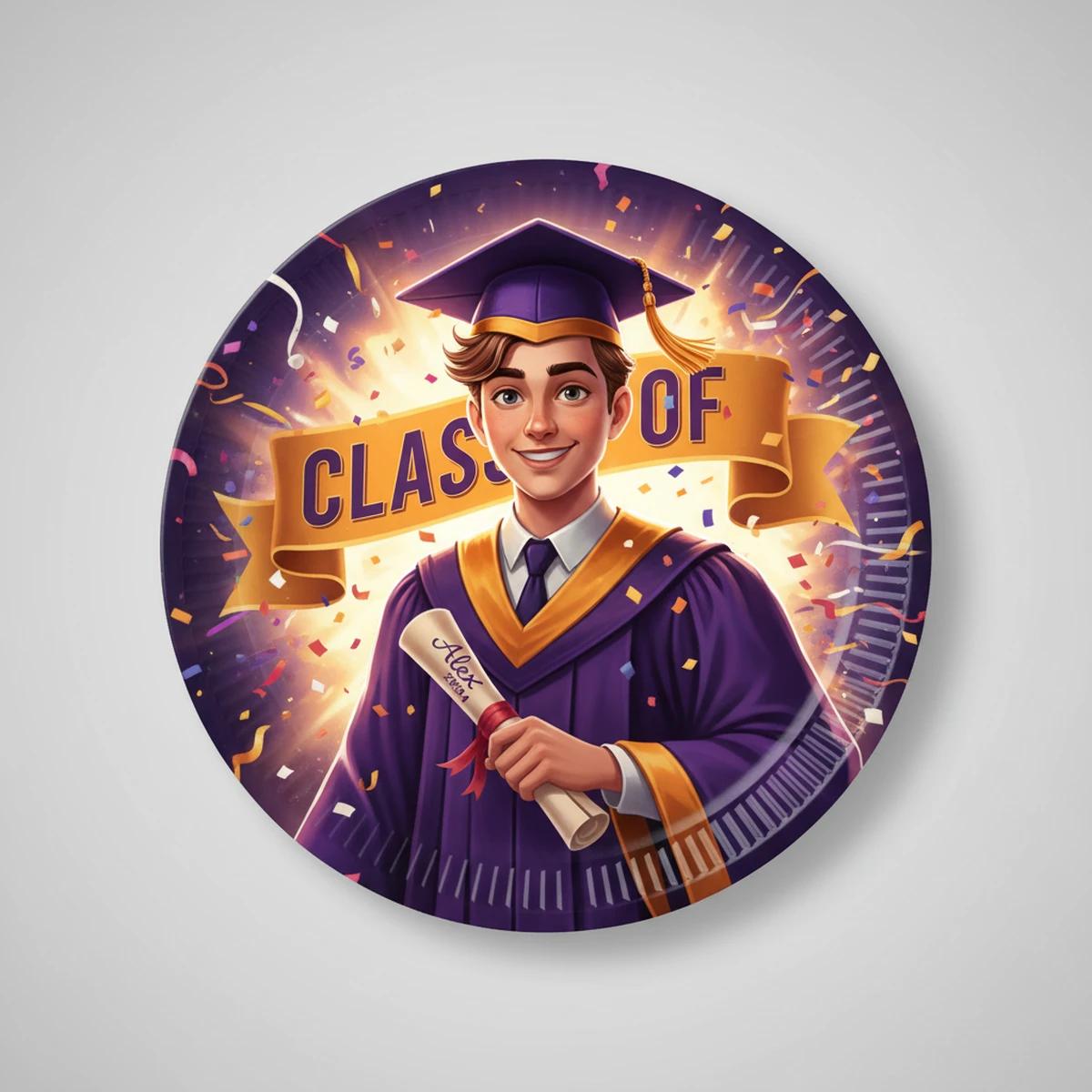 Alex's Class Of party design in Cinematic style